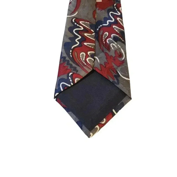 SURREY Luxury Abstract Pattern Red Blue Gray Tie Necktie Business Church Work - Picture 7 of 11